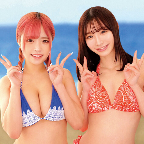 湘南の海で眩しく輝いているW水着ギャルにデカチン童貞君をプレゼント!? ヤバっマジで大きい( ゚Д゚) ウブなデカマラにサマーガールもエチエチ発情wwスケベに優しくSEX教えながら「ヤッてみる?」そのまま逆3Pハーレム状態で生ハメ筆おろし!…かほ&うみ にいな&りか 2枚目
